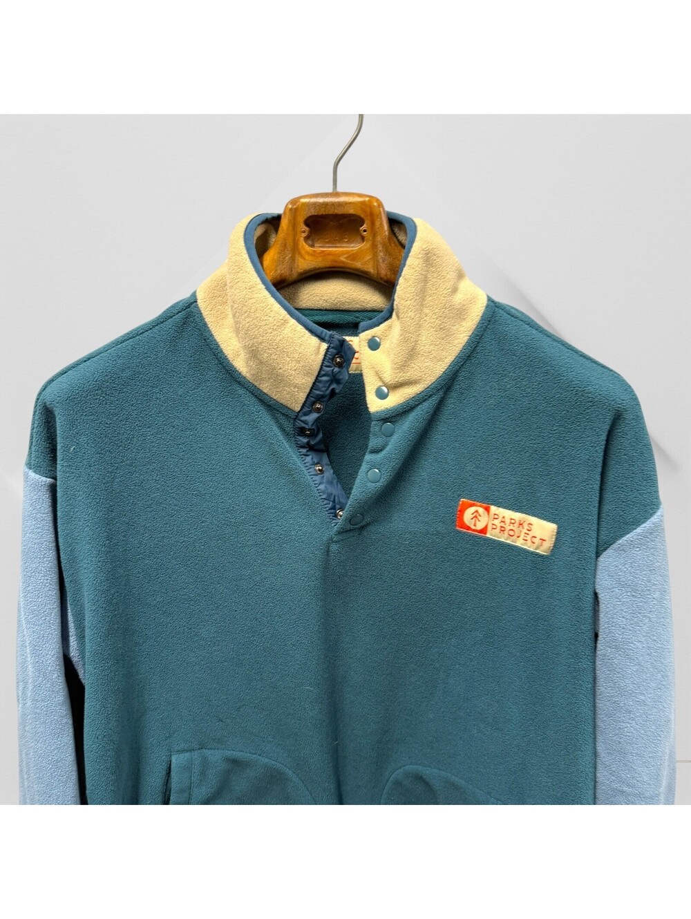 Parks Project Redwood Trail Fleece Unisex Jacket Size M Medium Blue Green